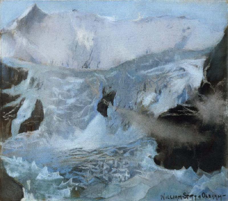 William Stott of Oldham The Fischrhorn Glacier Spain oil painting art